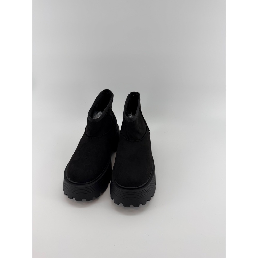 Top Moda Wilder-30 Boots Women Size 8 Black New Platform Lug Sole Faux Suede